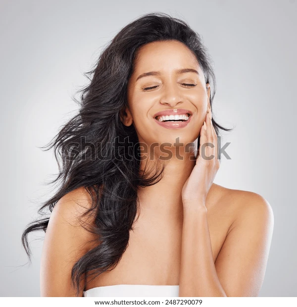 Happy woman after a trip to the spa